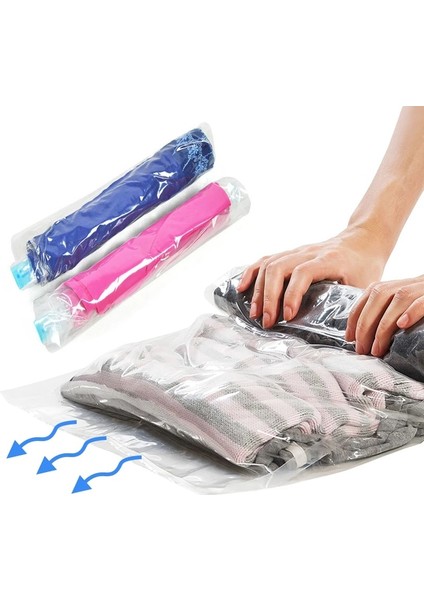 50X70 cm Yeni Giysi Sıkıştırma Saklama Torbaları El Haddeleme Giyim Plastik Vakum Ambalaj Çuval Seyahat Uzay Tasarrufu Çanta Bagaj (Yurt Dışından)