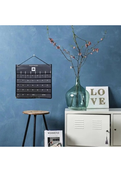 C Siyah Duvar Cep Takvimi Duvara Montaj Kumaş Depolama Kılıfı Haftalık/aylık Takvim Oturma Odası Yatak Odası Için Yerden Tasarruf Organizatör (Yurt Dışından) fırsatları