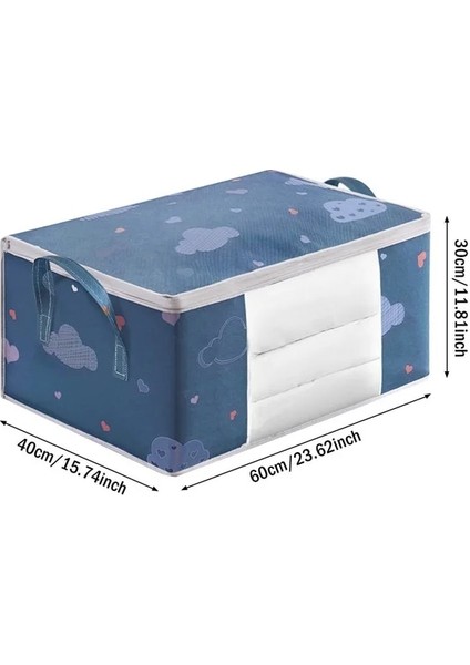 Navy1-L Dolap Katlanabilir Yorgan Organizatör Saklama Çantası Kapaklı Elbise Bagaj Nem Geçirmez Saklama Çantası Uzay Tasarruf Çantası Büyük Kapasiteli (Yurt Dışından)