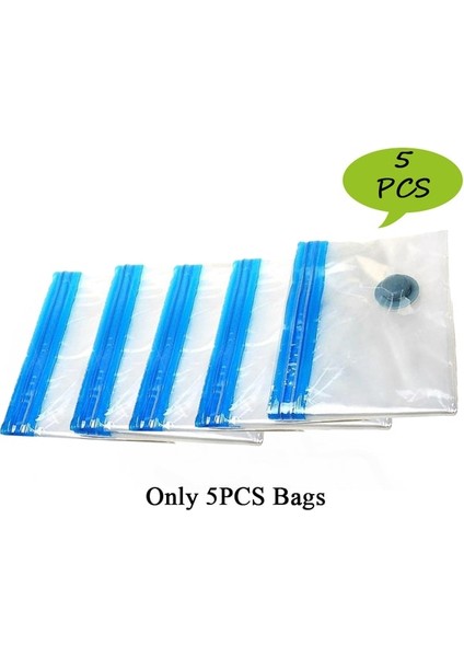 Sadece Çantalar 5 Adet Küçük 30X50CM Vakum Saklama Torbaları Giysi Yastıklar Yatak Daha Fazla Yer Tasarrufu Kilitli Torba Mühür Fermuarlı Sıkıştırma Dolap Organizatör (Yurt Dışından)