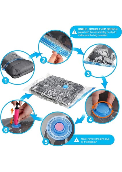 K-100X130CM-1KIT Şeffaf Vakum Sıkıştırma Torbası El Pompası ile Ev Giysileri Yorgan Saklama Çantası Yerden Tasarruflu Çift Fermuarlı Mühür Vakum Torbaları (Yurt Dışından) fiyatları