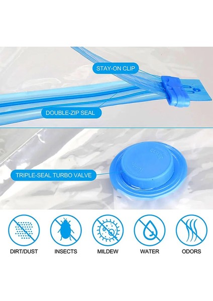 K-100X130CM-1KIT Şeffaf Vakum Sıkıştırma Torbası El Pompası ile Ev Giysileri Yorgan Saklama Çantası Yerden Tasarruflu Çift Fermuarlı Mühür Vakum Torbaları (Yurt Dışından) fırsatları