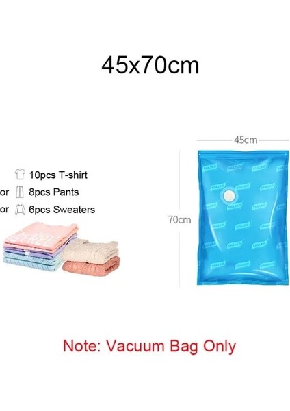 BLUE-45X70CM 2 Parça Vakum Torbası Elbise Yorgan Saklama Torbaları El Sıkıştırılmış Uzaydan Tasarruf Mühür Paket Giyim Sıkıştırma Organizatör Ev Seyahat Için (Yurt Dışından)