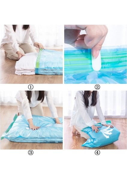 BLUE-45X70CM 2 Parça Vakum Torbası Elbise Yorgan Saklama Torbaları El Sıkıştırılmış Uzaydan Tasarruf Mühür Paket Giyim Sıkıştırma Organizatör Ev Seyahat Için (Yurt Dışından) fırsatları