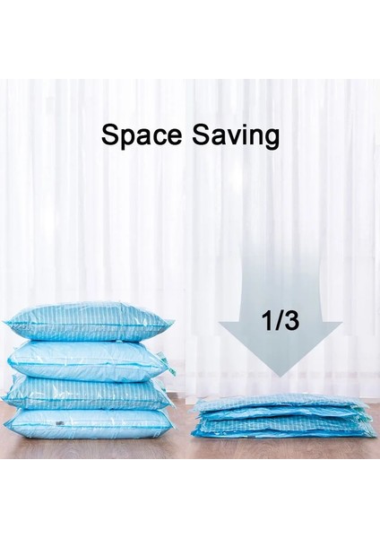 BLUE-45X70CM 2 Parça Vakum Torbası Elbise Yorgan Saklama Torbaları El Sıkıştırılmış Uzaydan Tasarruf Mühür Paket Giyim Sıkıştırma Organizatör Ev Seyahat Için (Yurt Dışından) indirimleri