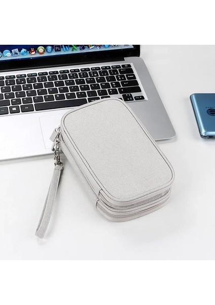 Pembe Taşınabilir Güç Bankası Çantası Elektronik Seyahat Çantası USB Aletleri Kabloları Teller Organizatör Sabit Disk Koruma Saklama Çantası (Yurt Dışından) fiyatları