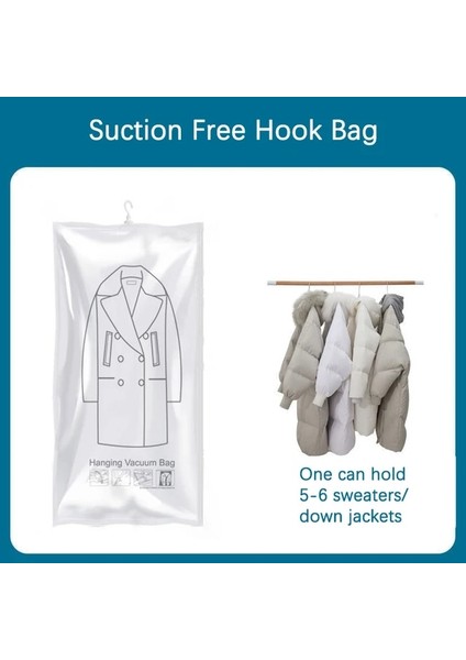 Sıkıştırma Torbası 70CM-90CM 1 Adet Dolap Asılı Organizatör Vakum Torbası Elbise Saklama Çantası Askı ile Yerden Tasarruflu Şeffaf Mühür Çanta Dolap Sıkıştırılmış Çanta (Yurt Dışından)