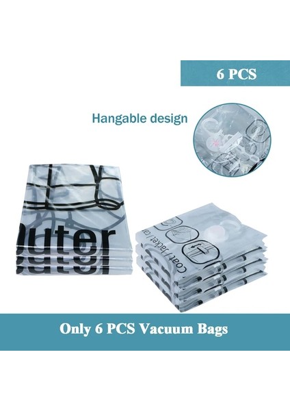 Sadece 6 Adet Çanta 67X90CM Yerden Tasarruflu Dolap Asılı Vakum Saklama Çantası, Toz Geçirmez, Nem Geçirmez, Gardırop Organizatörü Askılı Sıkıştırılmış Çanta (Yurt Dışından)