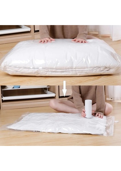 70X50 cm 2 Parça Elbise Vakum Saklama Torbaları Ev Dolap Organizatör Sıkıştırılmış Mühürleyen Ambalaj Çantası Giyim Yorgan Seyahat Yerden Tasarruf (Yurt Dışından) indirimleri