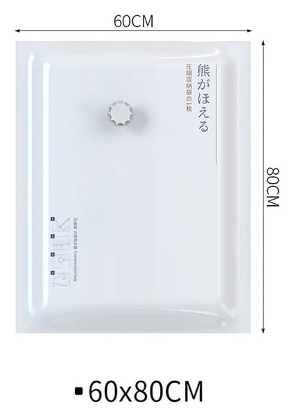 60X80CM Vakum Poşeti Depolama Ev Düzenleyici Çantası Katlanabilir Giysi Saklama Mühür Sıkıştırılmış Seyahat Yerden Tasarruf Sağlayan Çanta Paketi El Pompası ile (Yurt Dışından)
