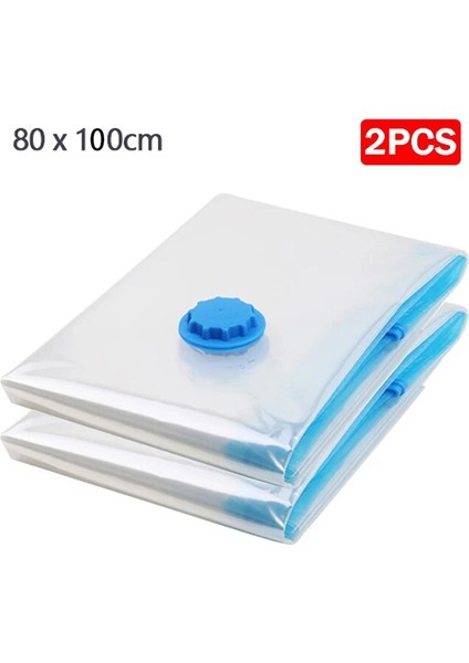 2 Adet 80X100 Uygun Vakum Poşeti Depolama Ev Düzenleyici Şeffaf Elbise Organizatör Mühür Sıkıştırılmış Seyahat Yerden Tasarruf Çanta Paketi (Yurt Dışından)