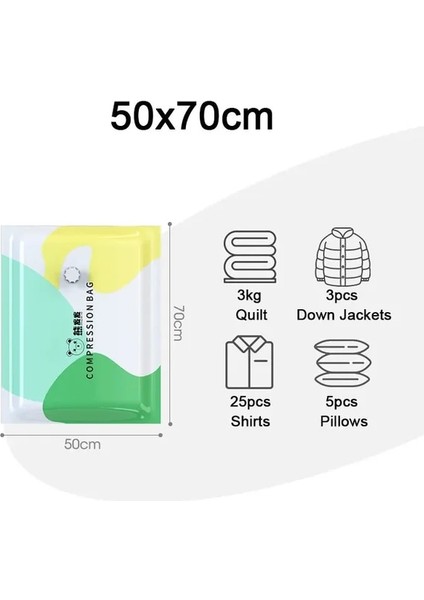 B- 50X70CM 10 Parça 6 Stil Vakum Torbası Elbise Yorgan Saklama Torbaları Ev Düzenleyici Seyahat Sıkıştırılmış Organizasyon Yerden Tasarruf Yatak Mühür Paketi (Yurt Dışından)
