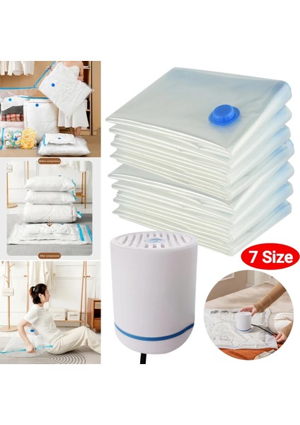 30X40CM Çanta Seyahat Mühür Paketi Yeniden Kullanılabilir Vakum Sıkıştırma Mühürleyen Çanta Toz Geçirmez Yerden Tasarruflu El Pompası Giysi Battaniye Yatak (Yurt Dışından) fırsatları