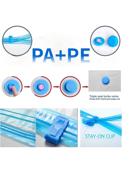 Pompalı 5 Paket Çanta Orta 50 x 70CM El Pompalı Vakumlu Saklama Torbaları Space Saver Giysiler Için Vakum Mühürlü Saklama Torbaları Yatak Organizatörü Hava Sıkıştırma Torbaları (Yurt Dışından) fırsatları