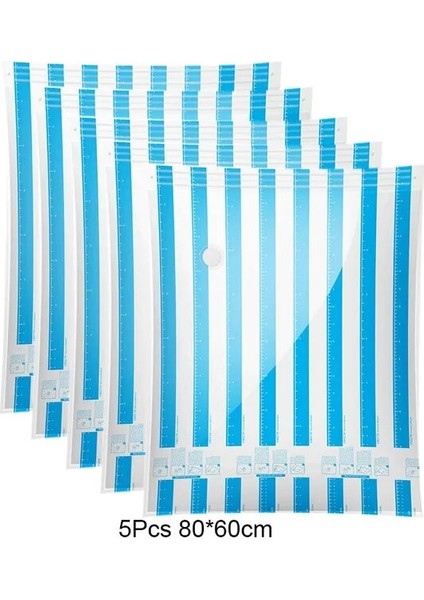 5 ADET-80X60 cm Elektrikli Vakum Depolama Pompası Hava Kompresörü Giysi Organizatör Çantası Gıda Sous Vide Çanta Ev Seyahat Mühür Uzay Tasarruf Paketi (Yurt Dışından)