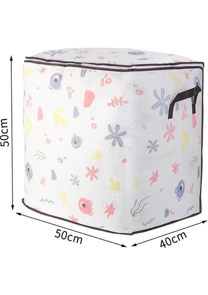BEYAZ-50X40X50CM Yorgan Saklama Kutusu Toz Geçirmez Organizatörler Dokunmamış Dolap Yerden Tasarruf Çantası Ev Taşıma Yatak Kutusu Seyahat Depolama Organizasyonu (Yurt Dışından)