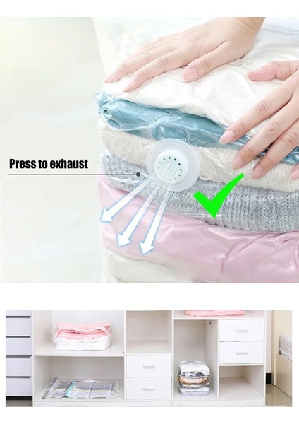 80X100 cm Vakum Sıkıştırma Emmesiz Saklama Çantası Organizatör Seyahat Tasarrufu Yerden Tasarruf Giysi Yorgan Battaniye Manuel El Pompası (Yurt Dışından) fiyatları