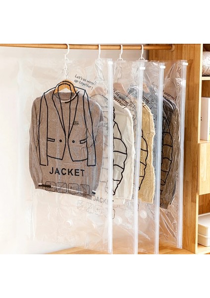 130X60 cm 1 Adet Dolap Asılı Organizatör Vakum Torbası Giysi Saklama Çantası Askı ile Yerden Tasarruflu Temizle Mühür Çanta Dolap Sıkıştırılmış Çanta (Yurt Dışından) fiyatları