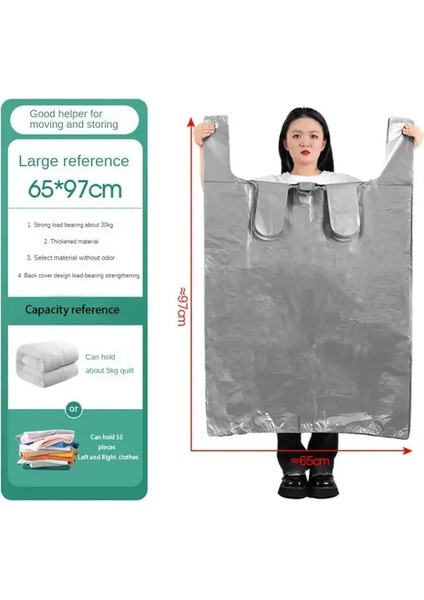 Stil B Saklama Çantası Gümüş Gri Çok Yönlü Yerden Tasarruf Su Geçirmez Kullanışlı Kalınlaşmış Hareketli Çanta Büyük Kapasiteli Saklama Çantası Bagaj Çantası (Yurt Dışından)