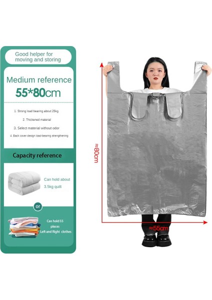 Stil B Saklama Çantası Gümüş Gri Çok Yönlü Yerden Tasarruf Su Geçirmez Kullanışlı Kalınlaşmış Hareketli Çanta Büyük Kapasiteli Saklama Çantası Bagaj Çantası (Yurt Dışından) fırsatları