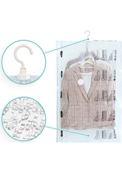 105X70CM Asılı Uzay Tasarrufu Çanta Vakum Saklama Torbaları Ceket Kazak Kış Ceket Elbise Konfeksiyon Çanta Askı Organizatör El Ücretsiz (Yurt Dışından) fiyatları