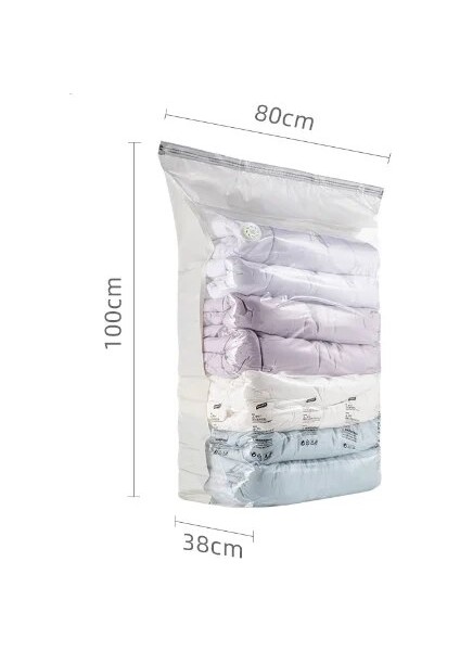 80X100X38CM Vakum Saklama Torbası Pompa Güncellemeye Gerek Yok Büyük Vakum Sıkıştırılmış Giysi Çanta Battaniye Seyahat Yerden Tasarruflu Dolap Vakum Torbaları (Yurt Dışından)