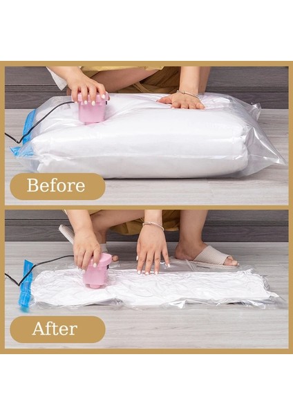 1 Adet 50X70 cm Çanta 1/3 Adet Pompalı Vakum Saklama Torbaları Şeffaf Katlanır Sıkıştırılmış Yerden Tasarruflu Vakum Torbası Giysiler Için Büyük Seyahat Konteyner (Yurt Dışından) indirimleri