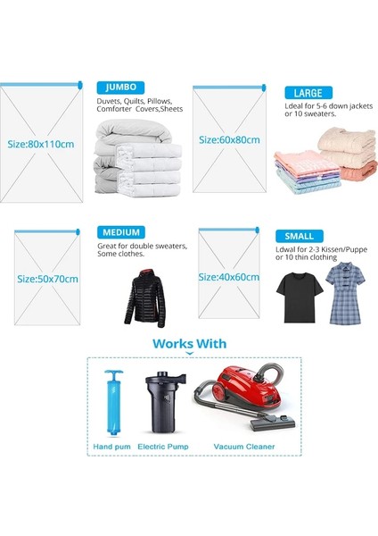 10 Paket Pompalı Çanta 60X80 cm 10/6/4 Paket Uzay Tasarruf Çantaları Elbise Organizatörü Vakum Saklama Mühürleyen Çantalar Battaniyeler Elbise Yastıkları Yorganlar El Pompalı (Yurt Dışından) fiyatları