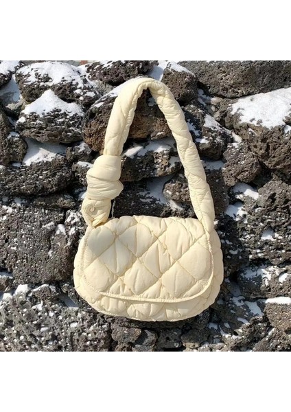 Yeşil 30X5.5X24CM Düğüm Askı Kadın Omuz Çantası Rahat Aşağı Kapitone Kadınlar Için Crossbody Çanta Lingge Yastıklı Tote Kış Uzay Pamuk Bulut Çanta Şık (Yurt Dışından) fiyatları