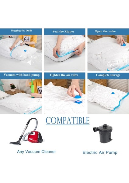 6 Pompalı Torba 30X50CM 6 Paket Vakum Saklama Torbaları Yerden Tasarruflu Vakum Mühürleyen Sıkıştırma Saklama Torbaları El Pompası ile Yorgan Battaniye Giysileri Için Kullanılır (Yurt Dışından) indirimleri