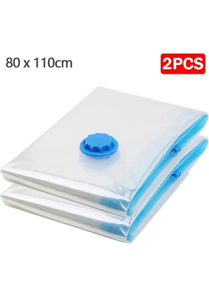 2 Adet 80X110 1/5/10 Adet Vakum Saklama Çantası Yerden Tasarruf Sağlayan Seyahat Saklama Çantası Yatak Yastık Havlu Giyim El Pompası ile Vakum Poşeti Ambalaj (Yurt Dışından)