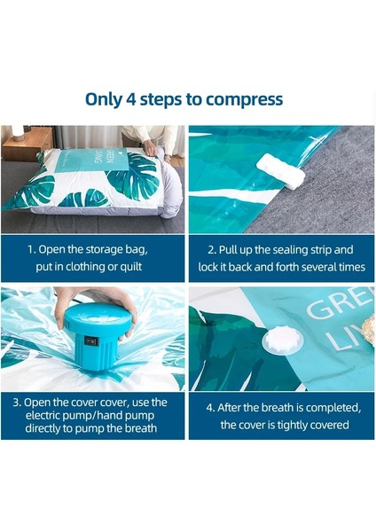 Elektrikli Pompa 50X70 cm Yeniden Kullanılabilir Vakum Sıkıştırma Torbası Büyük Organize Saklama Çantası Giysi Saklama Mühürlü Çanta Yerden Tasarruf Seyahat Aksesuarları (Yurt Dışından) fırsatları