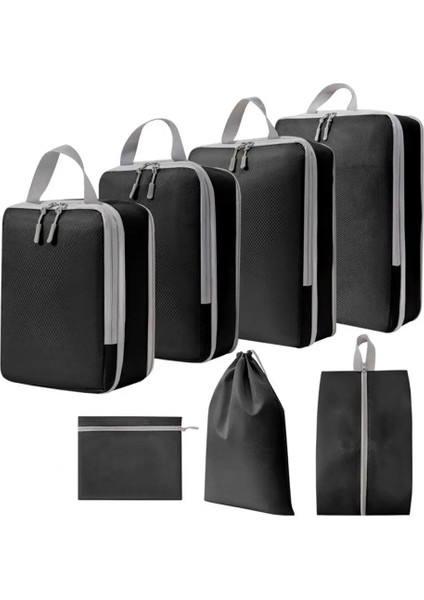 Bej 7 Adet 4/7 Parça Seyahat Saklama Çantası Sıkıştırma Yerden Tasarruflu Verimli Maksimum Bavul Alanı Hızlı Erişim Seyahat Organizatörler (Yurt Dışından) fırsatları
