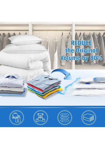 3'lü Pompalı Çanta Orta 50 x 70 cm Vakumlu Saklama Torbaları Yorganlar Için Uzay Tasarrufu Yatak Örtüleri Battaniyeler Yorgan Elbise Dolabı Düzenleyiciler ve Saklama Alanı Çantaları (Yurt Dışından) modelleri