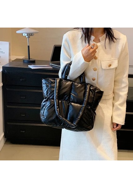 Altın 28 14 26 cm Miyagawa Kore Omuz Çantası Aşağı Pamuk Ceket Çanta Uzay Pamuk Taşınabilir Tote Kadın Çantası Moda Işe Gidiş Çantası Koltukaltı Çantası (Yurt Dışından) fiyatları