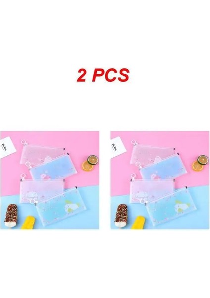 Stil D 2 Adet 1/2 Adet Karikatür Kırtasiye Çantası Snap Düğmesi Kalem Kutusu Sevimli Uzay Tavşan Yaratıcı Şeffaf Su Geçirmez Çocuk Kalem Depolama (Yurt Dışından)