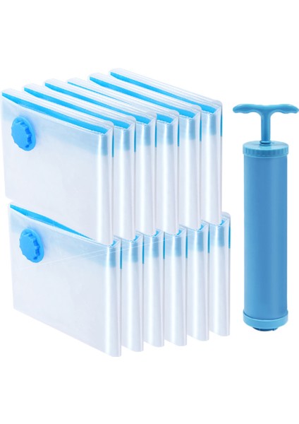 C-40X50CM-1KIT Şeffaf Vakum Sıkıştırma Torbası El Pompası ile Ev Giysileri Için Yorgan Saklama Çantası Yerden Tasarruflu Çift Fermuarlı Mühür Vakum Torbaları (Yurt Dışından) indirimleri