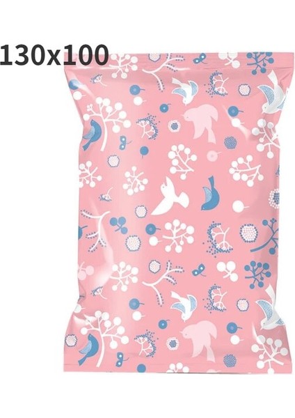 Pembe 130X100 1 Adet Vakum Torbası Uygun Depolama Ev Düzenleyici Şeffaf Elbise Organizatör Mühür Sıkıştırılmış Seyahat Yerden Tasarruf Çanta Paketi (Yurt Dışından)