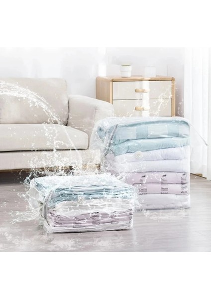 Beyaz Düz 60X80CM 100CM * 110CM Giysileri Saklamak Için Pompalama Yok Vakum Torbaları Büyük Plastik Yorgan Battaniye Vakum Saklama Çantası Yerden Tasarruflu Giysi Çantaları (Yurt Dışından) fırsatları