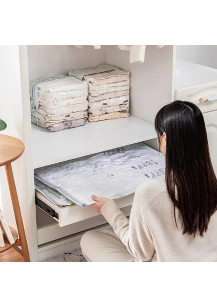 Beyaz Düz 60X80CM 100CM * 110CM Giysileri Saklamak Için Pompalama Yok Vakum Torbaları Büyük Plastik Yorgan Battaniye Vakum Saklama Çantası Yerden Tasarruflu Giysi Çantaları (Yurt Dışından) indirimleri