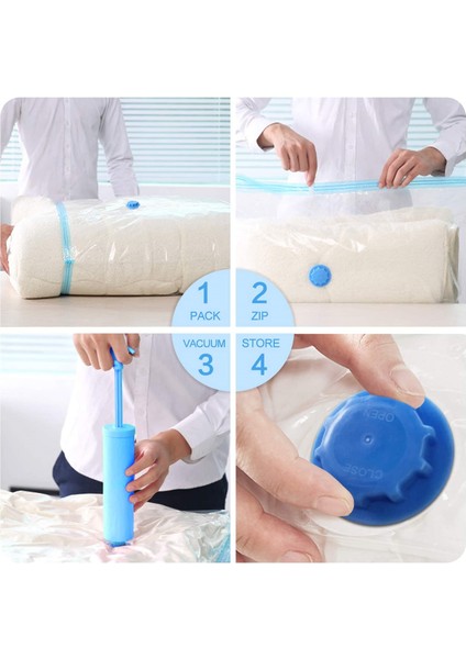 5'li Paket Pompalı Çanta Küçük 40 x 60 cm Büyük Vakum Sıkıştırma Torbaları Yorganlar Battaniyeler Giysi Yastıkları Seyahat Ev Organizasyonu Için Anında Yer Tasarrufu Sağlayan Depolama (Yurt Dışından) fırsatları