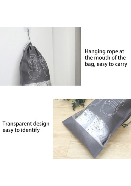 3 Adet Gri 32X44CM Organizatör 3/5 Adet Büyük Boy Seyahat Çantaları Ayakkabı Taşınabilir Yerden Tasarruflu Dokunmamış Depolama Halatlarla Ev Erkekler Kadınlar Için (Yurt Dışından) fırsatları