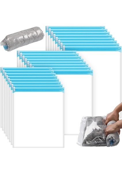 12 Paket 35CM x 50CM Şeffaf Vakumlu Saklama Torbaları, Çevre Koruma, Seyahat Sıkıştırma Torbaları, Sızdırmazlık Giysileri Uzay Tasarruf Çantası, 6/15 Adet (Yurt Dışından) indirimleri