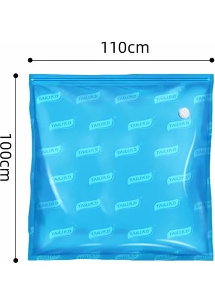 110X100CM 5 Adet Katlanabilir Büyük Düz Aletsiz Bez Organizatör Sıkıştırma Vakum Fermuar Saklama Çantası Mavi Ev Vakum Uzay Tasarruf Çantaları (Yurt Dışından)