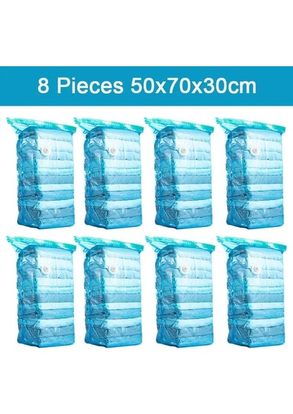 8 Adet 50X70X30CM Vakum Poşeti Saklama Torbaları Giysi Için Yorgan Battaniye Ev Dolap Organizatör Mühür Sıkıştırılmış Seyahat Yerden Tasarruf Sağlayan Mühür Paketi (Yurt Dışından)
