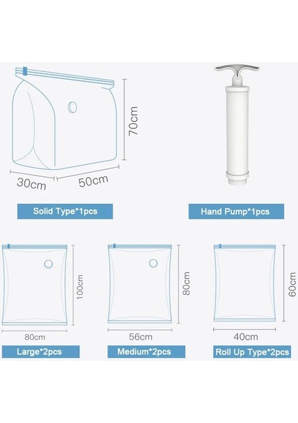 40X60CM 5 Parça Yeniden Kullanılabilir Vakum Sızdırmazlık Saklama Çantası El Sıkıştırılmış Paket Çanta Ev Dolap Organizatör Giysi Yastık Yorgan 75% Uzay Tasarrufu (Yurt Dışından)