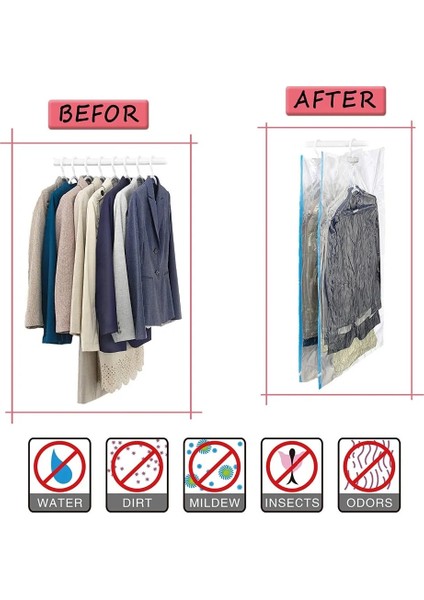 60X80 Vakum Saklama Torbaları, Yeniden Kullanılabilir Uzay Tasarruf Çantaları Çift Fermuarlı Conta ve Sızıntı Valfi, Vakum Paketi Saklama Torbaları Giysiler Için Jumbo Boyutu (Yurt Dışından) fiyatları