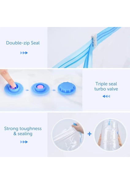 60X80 Vakum Saklama Torbaları, Yeniden Kullanılabilir Uzay Tasarruf Çantaları Çift Fermuarlı Conta ve Sızıntı Valfi, Vakum Paketi Saklama Torbaları Giysiler Için Jumbo Boyutu (Yurt Dışından) modelleri