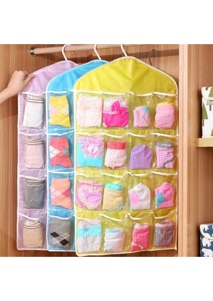 7girds-Rose 16 Cepler Dolap Cepleri Temizle Asılı Çanta Çorap Sutyen Iç Kırtasiye Raf Askı Depolama Yerden Tasarruf Düzenli Organizatör (Yurt Dışından) fiyatları