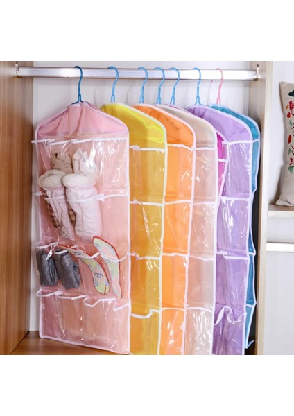 7girds-Rose 16 Cepler Dolap Cepleri Temizle Asılı Çanta Çorap Sutyen Iç Kırtasiye Raf Askı Depolama Yerden Tasarruf Düzenli Organizatör (Yurt Dışından) modelleri